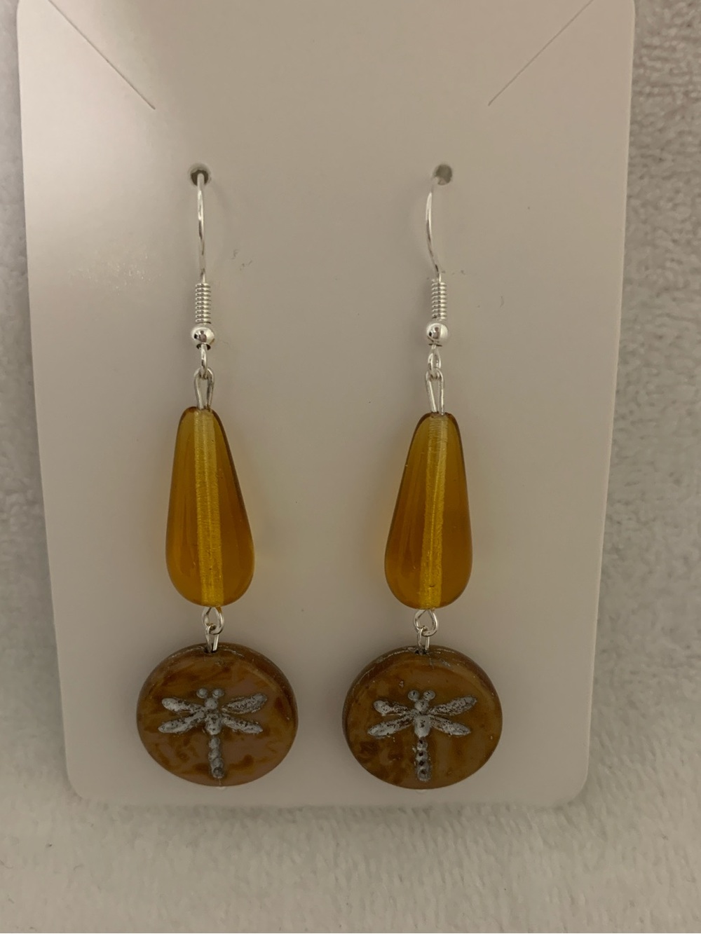 Czech Glass Dragonfly Earrings